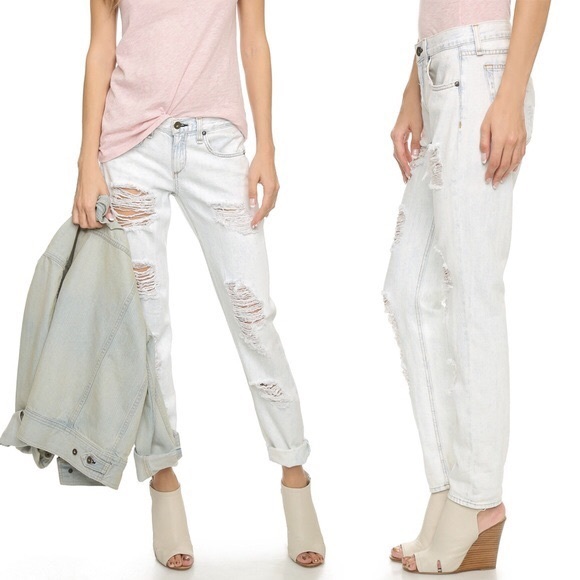 rag & bone Denim - Rag And Bone Distressed Boyfriend Jeans